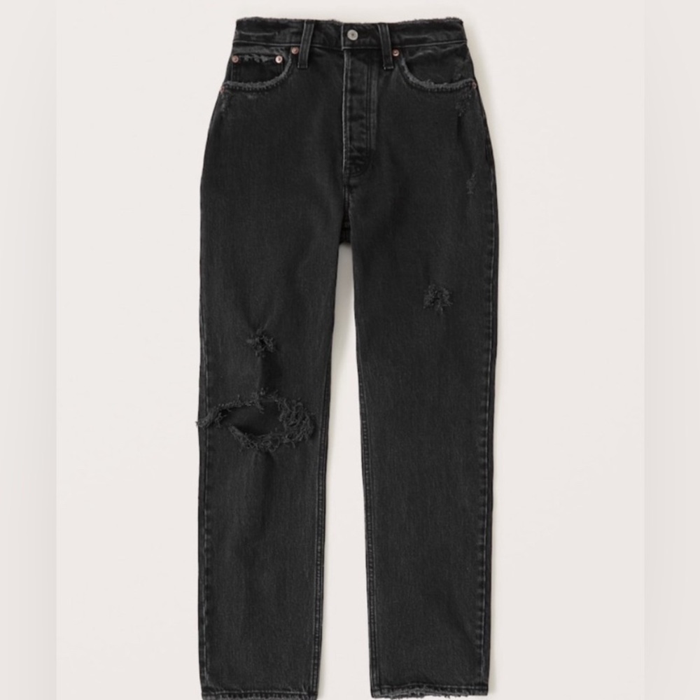 Abercrombie & Fitch Black The Dad High Rise Curve Love Jeans size 26/2R